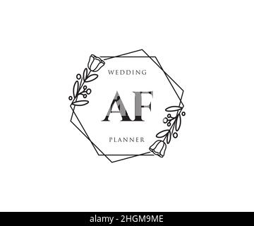AF feminine logo. Usable for Nature, Salon, Spa, Cosmetic and Beauty Logos. Flat Vector Logo Design Template Element. Stock Vector