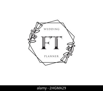 FT feminine logo. Usable for Nature, Salon, Spa, Cosmetic and Beauty Logos. Flat Vector Logo Design Template Element. Stock Vector
