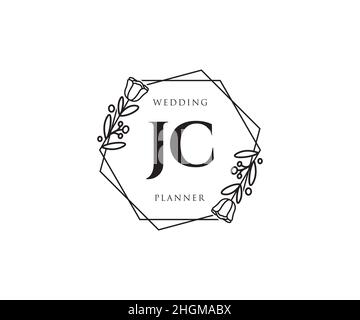 JC feminine logo. Usable for Nature, Salon, Spa, Cosmetic and Beauty Logos. Flat Vector Logo Design Template Element. Stock Vector