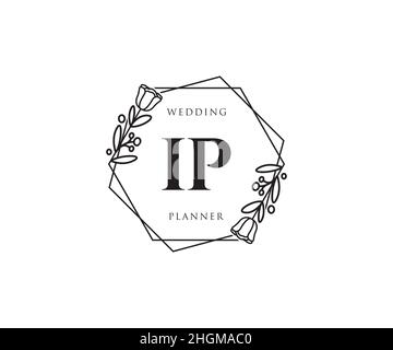 IP feminine logo. Usable for Nature, Salon, Spa, Cosmetic and Beauty Logos. Flat Vector Logo Design Template Element. Stock Vector