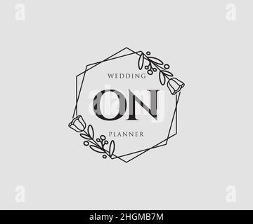 ON feminine logo. Usable for Nature, Salon, Spa, Cosmetic and Beauty Logos. Flat Vector Logo Design Template Element. Stock Vector