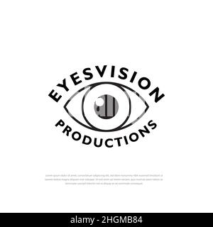 Eyes vector logo design. Modern minimalist flat design style. Vector illustration.Template Stock Vector