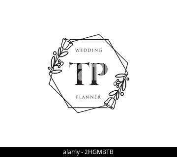 TP feminine logo. Usable for Nature, Salon, Spa, Cosmetic and Beauty Logos. Flat Vector Logo Design Template Element. Stock Vector