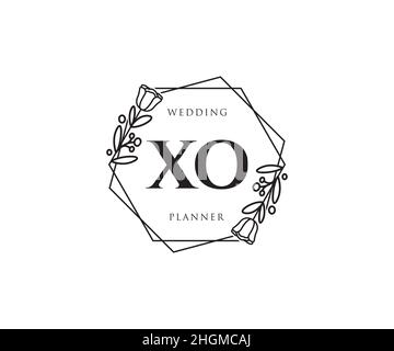 XO feminine logo. Usable for Nature, Salon, Spa, Cosmetic and Beauty Logos. Flat Vector Logo Design Template Element. Stock Vector
