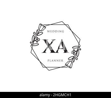 XA feminine logo. Usable for Nature, Salon, Spa, Cosmetic and Beauty Logos. Flat Vector Logo Design Template Element. Stock Vector