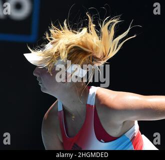 Melbourne, Australia. 22nd Jan, 2022. Australian Open Melbourne Park Day 6 22/01/2022 Clara Tauson (DEN) third round Match Credit: Roger Parker/Alamy Live News Stock Photo