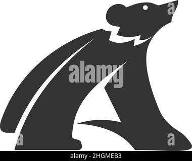 Bear Standing Letter A Icon Illustration Brand Identity Stock Vector