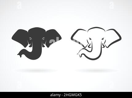 Vector of an elephant head design on a white background. Animals. Easy editable layered vector illustration. Stock Vector