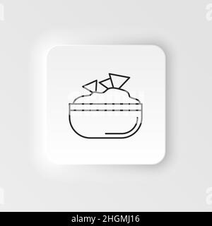 Neumorphic style food and drink vector icon. Ketchup and mustard vector line icon isolated . Bottles with sauces - ketchup and mustard line icon for i Stock Vector