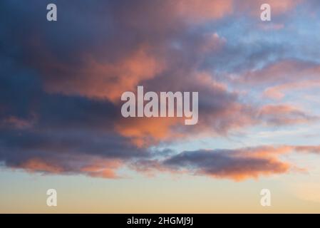 Beautiful multi colored sunset landscape image with vibrant tones for use as background or in composite images Stock Photo