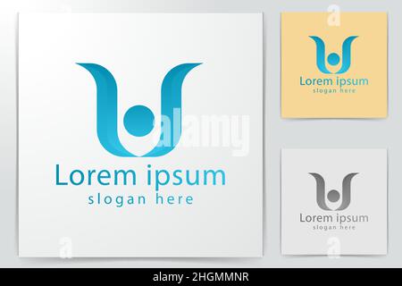 community, people care logo Ideas. Inspiration logo design. Template Vector Illustration. Isolated On White Background Stock Vector