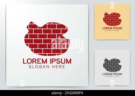 red brick logo Ideas. Inspiration logo design. Template Vector Illustration. Isolated On White Background Stock Vector