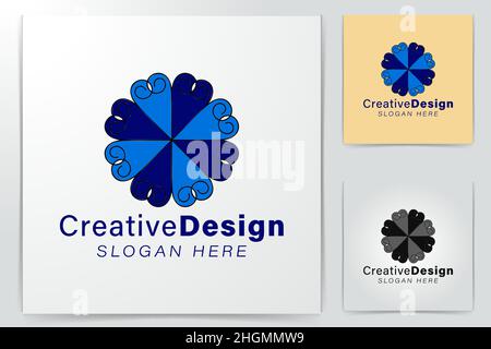 round tent top view. beauty abstract flower logo Ideas. Inspiration logo design. Template Vector Illustration. Isolated On White Background Stock Vector