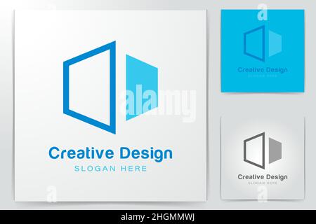 blue box. block chain logo Ideas. Inspiration logo design. Template Vector Illustration. Isolated On White Background Stock Vector
