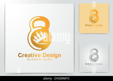 crown king fitness logo Ideas. Inspiration logo design. Template Vector Illustration. Isolated On White Background Stock Vector