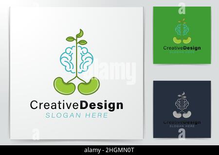 sprout seed logo Ideas. Inspiration logo design. Template Vector Illustration. Isolated On White Background Stock Vector