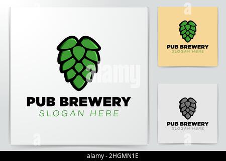pub brewery logo Ideas. Inspiration logo design. Template Vector Illustration. Isolated On White Background Stock Vector