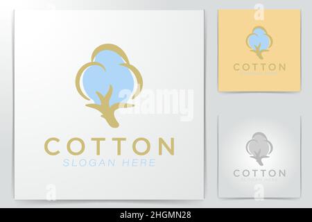 cotton logo Ideas. Inspiration logo design. Template Vector Illustration. Isolated On White Background Stock Vector
