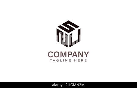 Letter SNU Logo, Three Letter Logo, Alphabet S N U Hexagon Shape Vector Icon Template Stock Vector