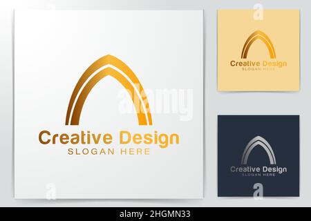 luxury gold tower, dome, mosque logo Ideas. Inspiration logo design. Template Vector Illustration. Isolated On White Background Stock Vector