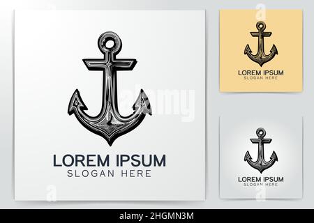 hand drawn anchor logo Designs Inspiration Isolated on White Background Stock Vector