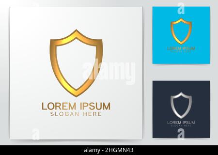 shield security gold, warranty logo design Stock Vector