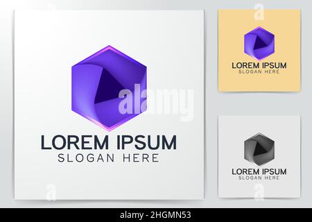 purple play button logo Ideas. Inspiration logo design. Template Vector Illustration. Isolated On White Background Stock Vector