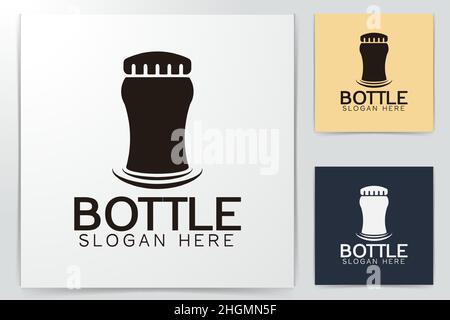 beer caps bottle logo Ideas. Inspiration logo design. Template Vector Illustration. Isolated On White Background Stock Vector