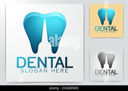 dental care and love. technology logo Ideas. Inspiration logo design. Template Vector Illustration. Isolated On White Background Stock Vector