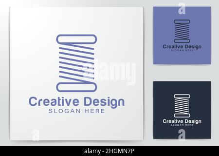 yarn reel logo Ideas. Inspiration logo design. Template Vector Illustration. Isolated On White Background Stock Vector