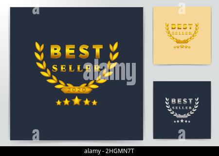 The best offer. Golden laurel wreath label with crown and stars, royal luxury award for best business logo Ideas. Inspiration logo design. Template Ve Stock Vector