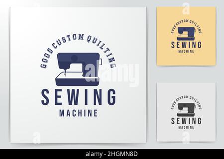 sewing machine, quilt, tailor logo Ideas. Inspiration logo design. Template Vector Illustration. Isolated On White Background Stock Vector