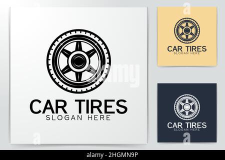 tire logo Ideas. Inspiration logo design. Template Vector Illustration. Isolated On White Background Stock Vector