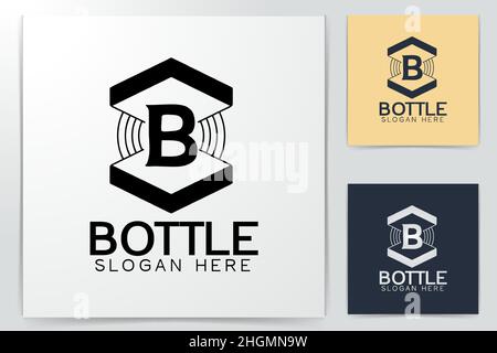 initial letter b on box logo Ideas. Inspiration logo design. Template Vector Illustration. Isolated On White Background Stock Vector