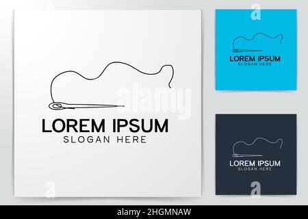 needle and yarn logo Ideas. Inspiration logo design. Template Vector Illustration. Isolated On White Background Stock Vector