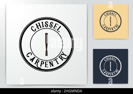chisel logo Ideas. Inspiration logo design. Template Vector Illustration. Isolated On White Background Stock Vector
