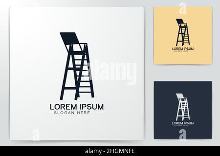 coast guard chair logo Ideas. Inspiration logo design. Template Vector Illustration. Isolated On White Background Stock Vector