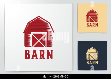 barn farm logo Ideas. Inspiration logo design. Template Vector Illustration. Isolated On White Background Stock Vector