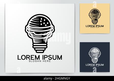 bulb bakery burger logo Ideas. Inspiration logo design. Template Vector Illustration. Isolated On White Background Stock Vector