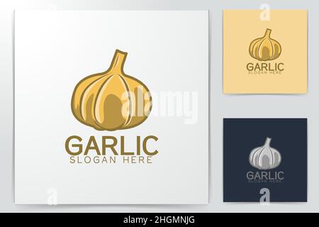 onion logo Ideas. Inspiration logo design. Template Vector Illustration. Isolated On White Background Stock Vector