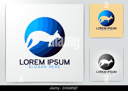 kangaroo logo Ideas. Inspiration logo design. Template Vector Illustration. Isolated On White Background Stock Vector