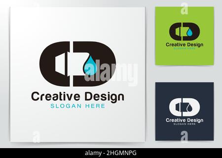 drill logo Ideas. Inspiration logo design. Template Vector Illustration. Isolated On White Background Stock Vector