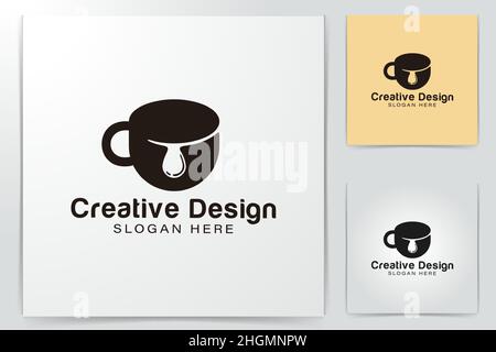 mug. glass. and water drop logo Ideas. Inspiration logo design. Template Vector Illustration. Isolated On White Background Stock Vector