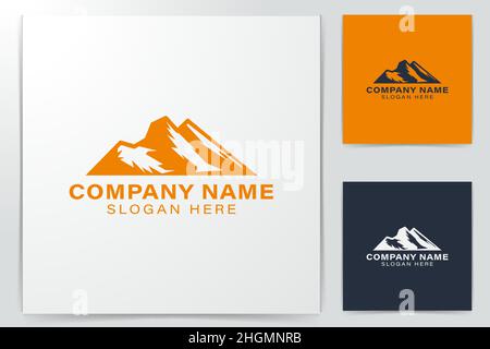 mountain peek. adventure logo Ideas. Inspiration logo design. Template Vector Illustration. Isolated On White Background Stock Vector
