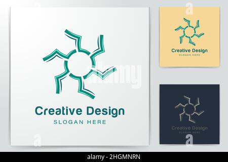 gear. propeller logo Ideas. Inspiration logo design. Template Vector Illustration. Isolated On White Background Stock Vector