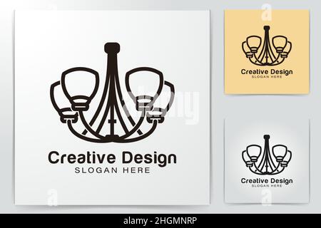 decorate lamp, mosque lamp logo Ideas. Inspiration logo design. Template Vector Illustration. Isolated On White Background Stock Vector