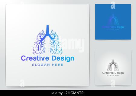 lung logo Ideas. Inspiration logo design. Template Vector Illustration. Isolated On White Background Stock Vector