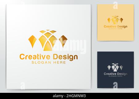 Gold Islamic Dome Palace logo Ideas. Inspiration logo design. Template Vector Illustration. Isolated On White Background Stock Vector