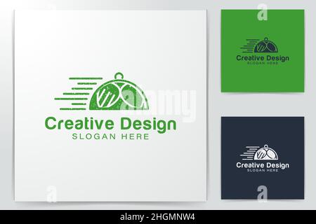 cover plate. restaurant delivery logo Ideas. Inspiration logo design. Template Vector Illustration. Isolated On White Background Stock Vector