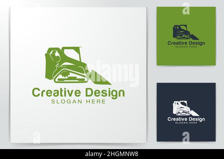 Forklifts and cranes, excavators and tractors, bulldozers logo Ideas. Inspiration logo design. Template Vector Illustration. Isolated On White Backgro Stock Vector